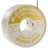 MG Chemicals Desolder Fine Braid Super Wick, 100ft L x 0.050In W, RMA Type, Yellow