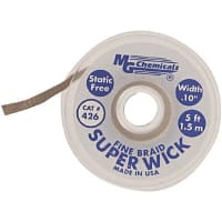 MG Chemicals Desoldering, Fine Braid Super Wick, 5ft L x .100In W, ESD Safe, RMA Type, Blue