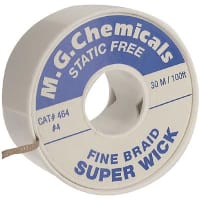 MG Chemicals Desolder, Fine Braid Super Wick, 100ft L x 0.100in W, RMA Type, Blue