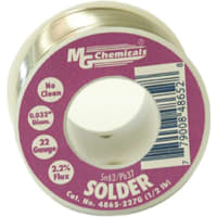 MG Chemicals SOLDER, 22 AWG, 0.032 DIA, SN63/PB37, 1 LBS, NO CLEAN