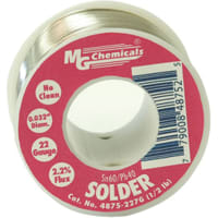 MG Chemicals Solder; 0.040 Dia.; SN60/PB40; 1/2 Lbs.; No Clean; Flux Core 2.20