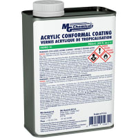 MG Chemicals Acrylic Conformal Coating, 1 Quart (0.95L), Liquid, SL: 5 yrs, Cure: 24 hrs, Clear