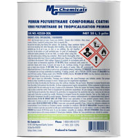 MG Chemicals Premium Polyurethane Conformal Coating, UV Indicator, UL 94V-0, 5 gal (19.9L)