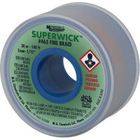 MG Chemicals Desoldering Braid; Fine Braid Super Wick; 100ft L x 0.075In W; RMA Type; Green