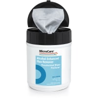 MicroCare Presaturated Wipes, Flux Remover, Alcohol-Enhanced, 100 wipes/Plastic Tub