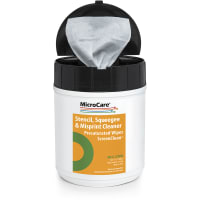 MicroCare Presaturated Wipes, Stencil, Squeegee & Misprint Cleaner, 5"x8", 100/Tub