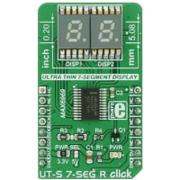 MikroElektronika UT-S 7-SEG R Click, Two DSM7UA20101 7-SEG LED displays, PWM, SPI, 3.3V or 5V, MAX6969