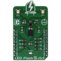 MikroElektronika LED Flash 2 Click, LED Segment, GPIO, I2C, 3.3V, MIC2870, 1.69"X1"