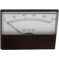 Modutec (Jewell Instruments) Panel Meter, Volt, Electrical/Elec, Analog, Range 0-100VDC, Accy 2%