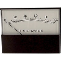 Modutec (Jewell Instruments) Panel Meter, Ammeter, Electrical/Elec, Analog, Range 0-100uADC, Accy 2%