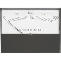 Modutec (Jewell Instruments) Panel Meter, Ammeter, Electrical/Elec, Analog, Range 0-200uADC, Accy 2%