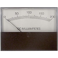 Modutec (Jewell Instruments) Panel Meter, Ammeter, Electrical/Elec, Analog, Range 0-200mADC, Accy 2%