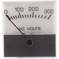 Modutec (Jewell Instruments) Panel Meter, Volt, Electrical/Elec, Analog, Range 0-300VAC, Accy 5%