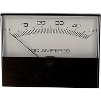 Modutec (Jewell Instruments) Panel Meter, Ammeter, Electrical/Elec, Analog, Range 0-50ADC, Accy 2%