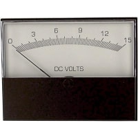 Modutec (Jewell Instruments) Panel Meter, Volt, Electrical/Elec, Analog, Range 0-15VDC, Accy 2%