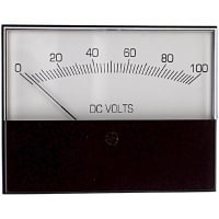 Modutec (Jewell Instruments) Panel Meter, Volt, Electrical/Elec, Analog, Range 0-100VDC, Accy 2%