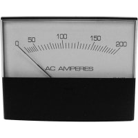 Modutec (Jewell Instruments) PANEL METER, ANALOG, 2 1/2, ACA TRANSFORMER RATED, 5ACA / 200ACA