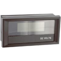 Modutec (Jewell Instruments) Panel Meter, Volt, E-mech, LCD, Range 0-2VDC, Cut-Out 1/8 DIN, 3-1/2 Dig, 0.5" DigH