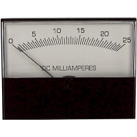 Modutec (Jewell Instruments) Panel Meter, Ammeter, Electrical/Elec, Analog, Range 0-25mADC, Accy 2%