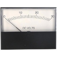 Modutec (Jewell Instruments) Panel Meter, Volt, Electrical/Elec, Analog, Range 0-30VDC, Accy 2%