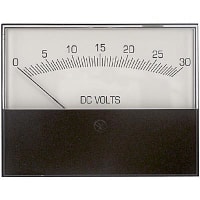 Modutec (Jewell Instruments) Panel Meter, Volt, Electrical/Elec, Analog, Range 0-30VDC, Accy 2%