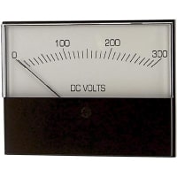 Modutec (Jewell Instruments) Panel Meter, Volt, Electrical/Elec, Analog, Range 0-300VDC, Accy 2%