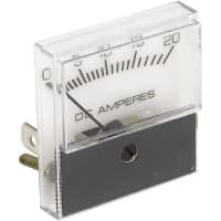 Modutec (Jewell Instruments) Panel Meter, Ammeter, Electrical/Elec, Analog, Range 0-20ADC, Accy 5%