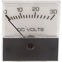 Modutec (Jewell Instruments) Panel Meter, Volt, Electrical/Elec, Analog, Range 0-30VDC, Accy 5%