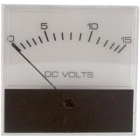 Modutec (Jewell Instruments) Panel Meter, Volt, Electrical/Elec, Analog, Range 0-15VDC, Accy 5%