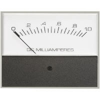 Modutec (Jewell Instruments) Panel Meter, Ammeter, Electrical/Elec, Analog, Range 0-1mADC, Accy 5%