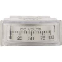 Modutec (Jewell Instruments) Panel Meter, Volt, Electrical/Elec, Analog, Range 0-100VDC, Accy 5%