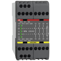 ABB Jokab Safety RT6 Safety Relay, Single or Dual Channel, 24 V ac, 4 Safety