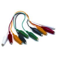 Mueller Aligator Lead Set Insulated Black Green Red White Yellow 7A 300V 12 Inch(0.3m)