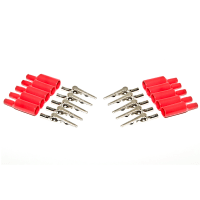 Mueller Conn Test Clip Alligator Crimp/Sldr w/Insulator Red 10A 1000VRMS 10Pk