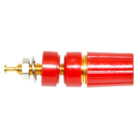 Mueller Red Binding Post with Brass Contacts and Gold Plated - 9.53mm Hole Diameter 15A