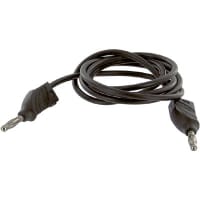 Mueller Banana Plug, Copper, 3000 V (Max.), 22 A, 18 AWG, 413, Black, UL Listed