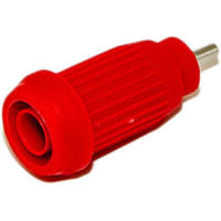 Mueller Connector; Test; Banana Jack; with Solder Pin; Insulated; Pressfit; 15 A; Red