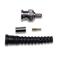 Mueller Straight 50Ohm Cable Mnt Bulkhead Fitting BNC Conn Plug Crimp Term RG58 Nickel