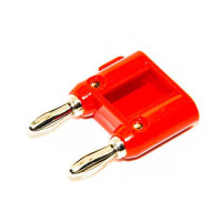 Mueller Stackable Dual Banana Plug to Stackable Pin Plug with RG58, 24", Red