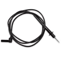 Mueller Black Test Prod to Right Angle Shrouded Banana Plug, 48" 18G PVC