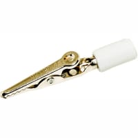 Mueller White Phone Tip Alligator Steel Clip Acetate Handle - 10 Amp