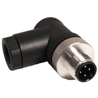 Mueller M12 Connector, 4 Pin, Male, Right Angle, Field Wireable, Nylon, PG7