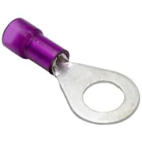 Mueller Interconnect Terminal, 22-18 Nylon Insulated 1/4 Ring Terminal