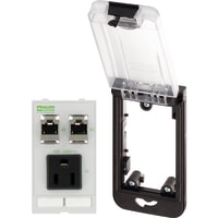 Murrelektronik Modlink sgl frame clear cover W/ 2x RJ45 socket, 1 USA 125V outlet sgl insert