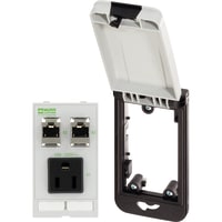 Murrelektronik Modlink sgl frame white cover W/ 2x RJ45 socket, 1x USA 125V outlet sgl insert