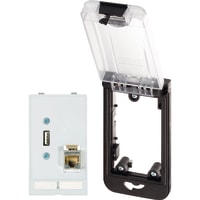 Murrelektronik Modlink single frame transparent cover with 1x USB, 1x RJ45 socket single inser