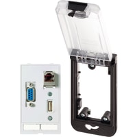 Murrelektronik Modlink sgl frame transparent cover W/1xRJ45 socket, 1xSub D9F, 1xUSB sgl inser