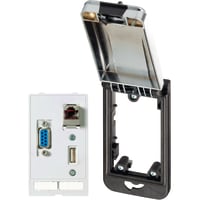 Murrelektronik Modlink sgl frame Blk cover W/ 1x RJ45 socket, 1x Sub D9 F, 1x USB sgl insert