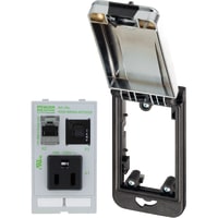 Murrelektronik Modlink sgl frame BLK cover W/ 1x RJ45 socket, 1x USA 125V outlet, 1x 3A Fuse