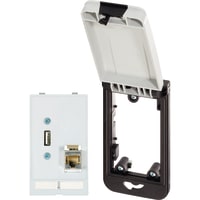 Murrelektronik Modlink single frame white cover with 1x USB, 1x RJ45 socket single insert